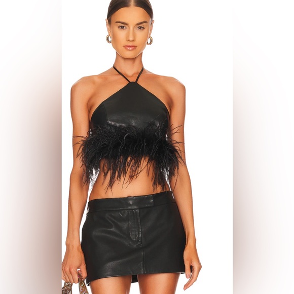 LAMARQUE Leather Halter Top - Picture 1 of 6